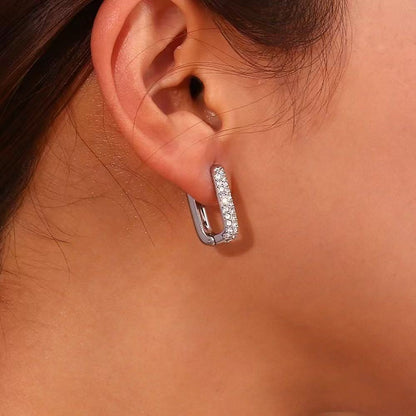 Orecchini rettangolari con zirconi