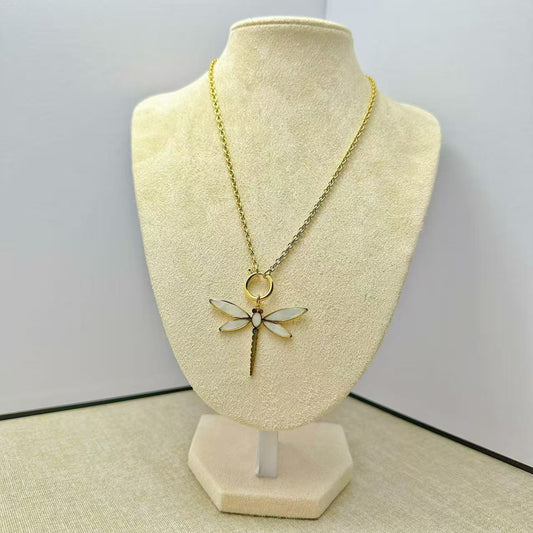 (C314)Collana madreperla libellula