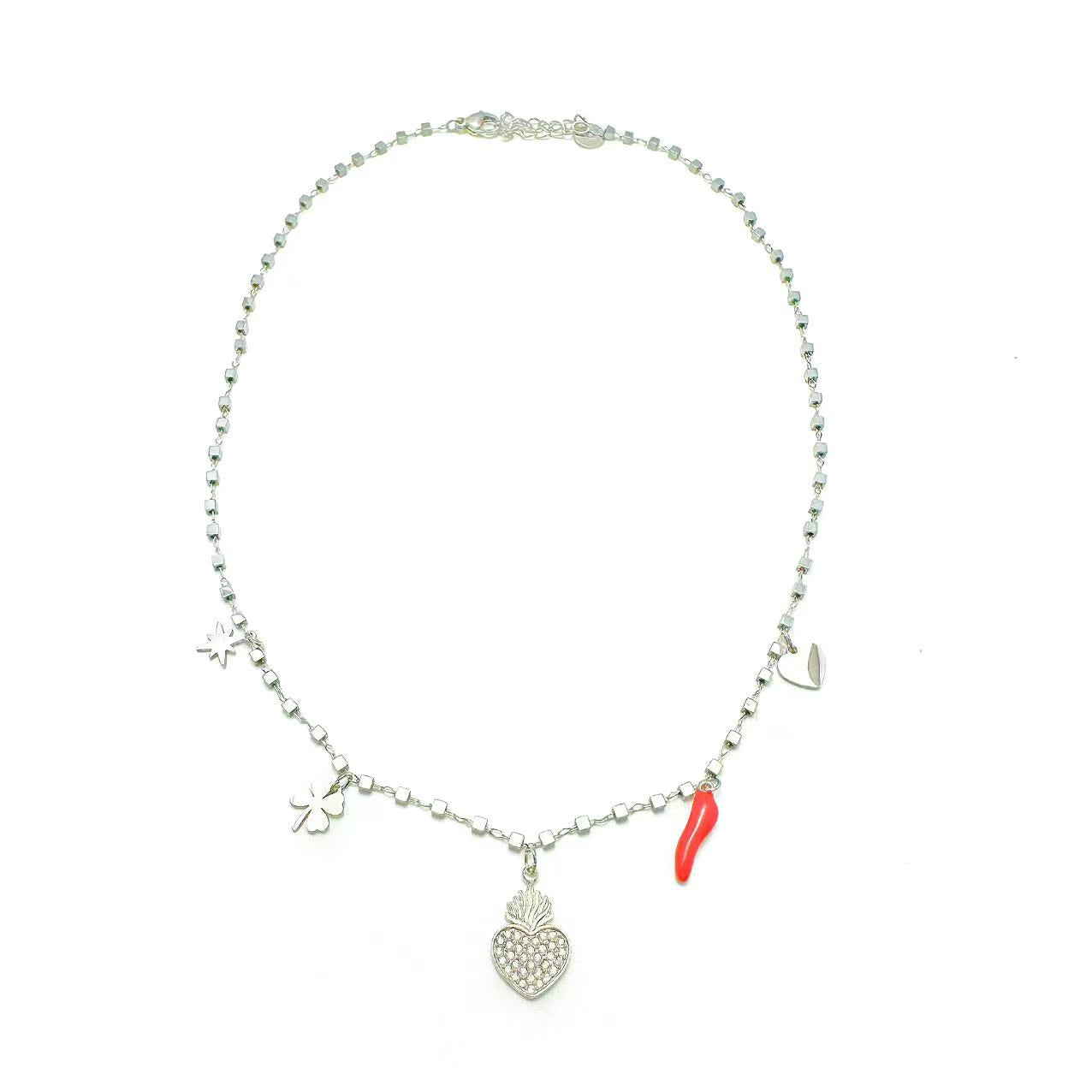 (C275)Collana cubetti nuova versione in acciaio inox