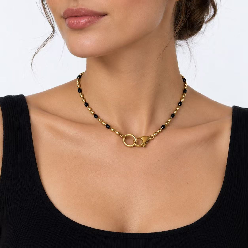 Collana con il moschettone acciaio 42cm