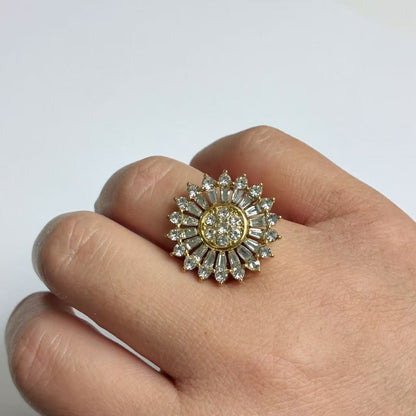 Anello Fiore di Zirconi – Acciaio Inossidabile