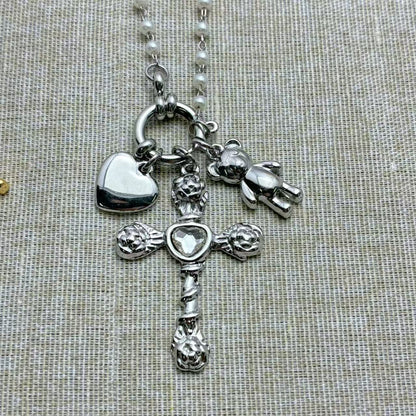 (C346)Collana con ciondoli