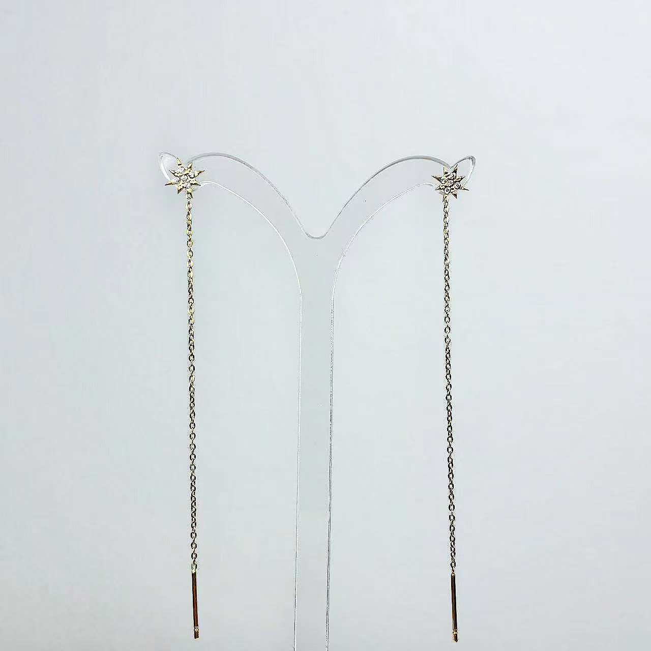 Orecchino “Astro Sottile” – Pendente Raffinato dal Segno Celestiale