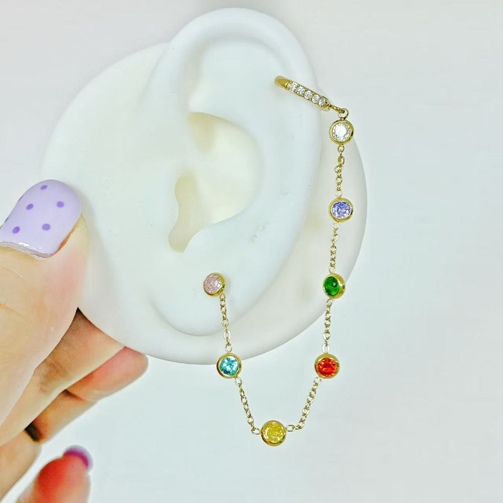 Ear cuff “Filo di Stelle” | in acciaio inox