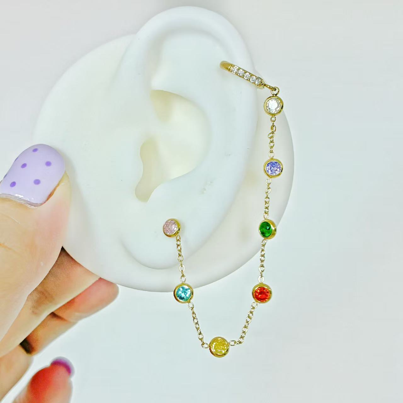 Ear cuff “Filo di Stelle” | in acciaio inox
