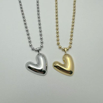 (C299)Collana cuore bombato