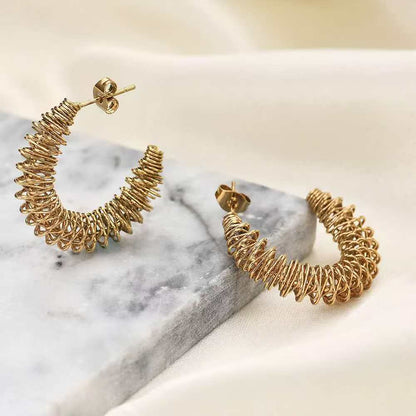 (O219)Orecchini Donna Cerchio a Spirale