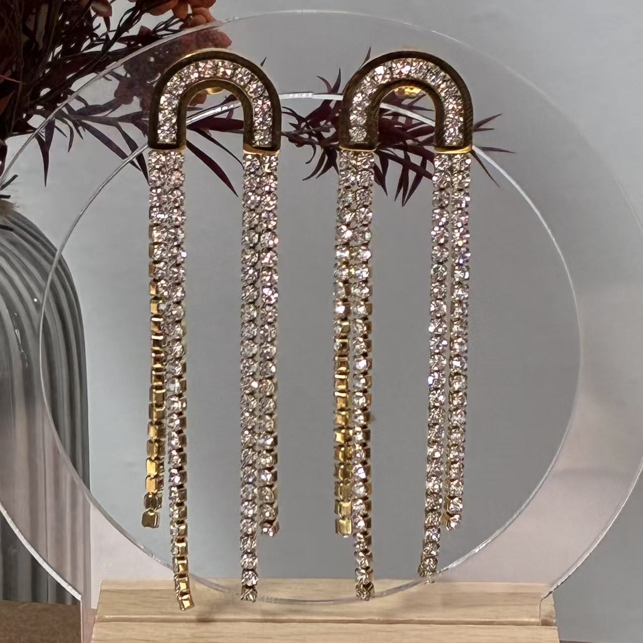 Orecchini Cascata di Cristalli