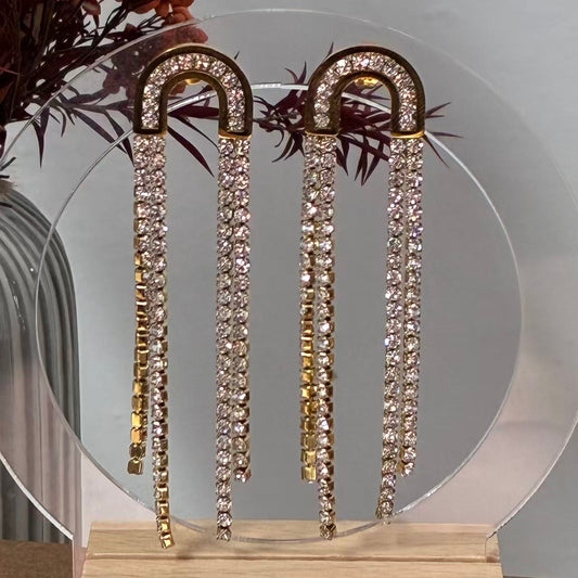 Orecchini Cascata di Cristalli