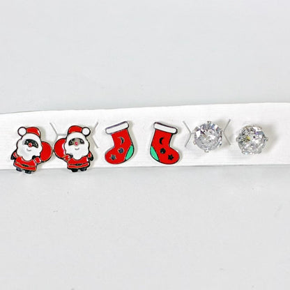 Set 6 Orecchini “Christmas Magic” – 3 Paia di Brillantezza Festiva