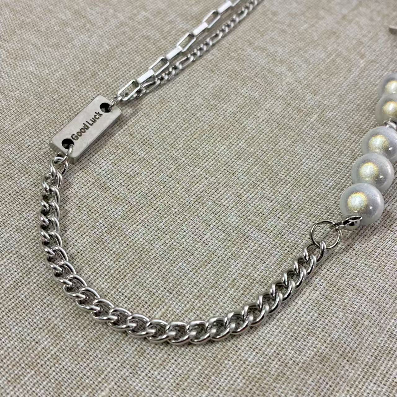 COLLANA DONNA GOOD LUCK IN ACCIAIO INOX