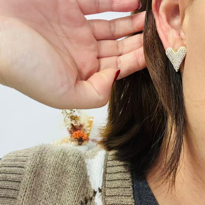 Orecchini “Cuore Pavé Sparkle” – Eleganza Luminosissima