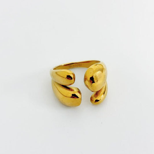 Anello Aperto – Linee Organiche a Doppia Goccia