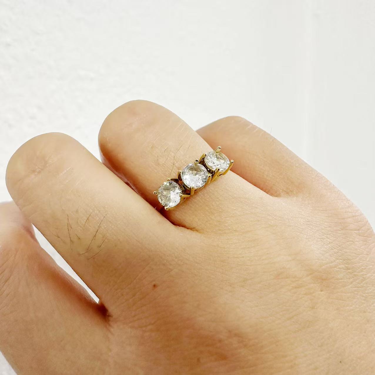 (A148)Anello trilogy gold regolabile