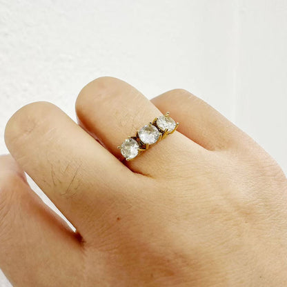 (A148)Anello trilogy gold regolabile