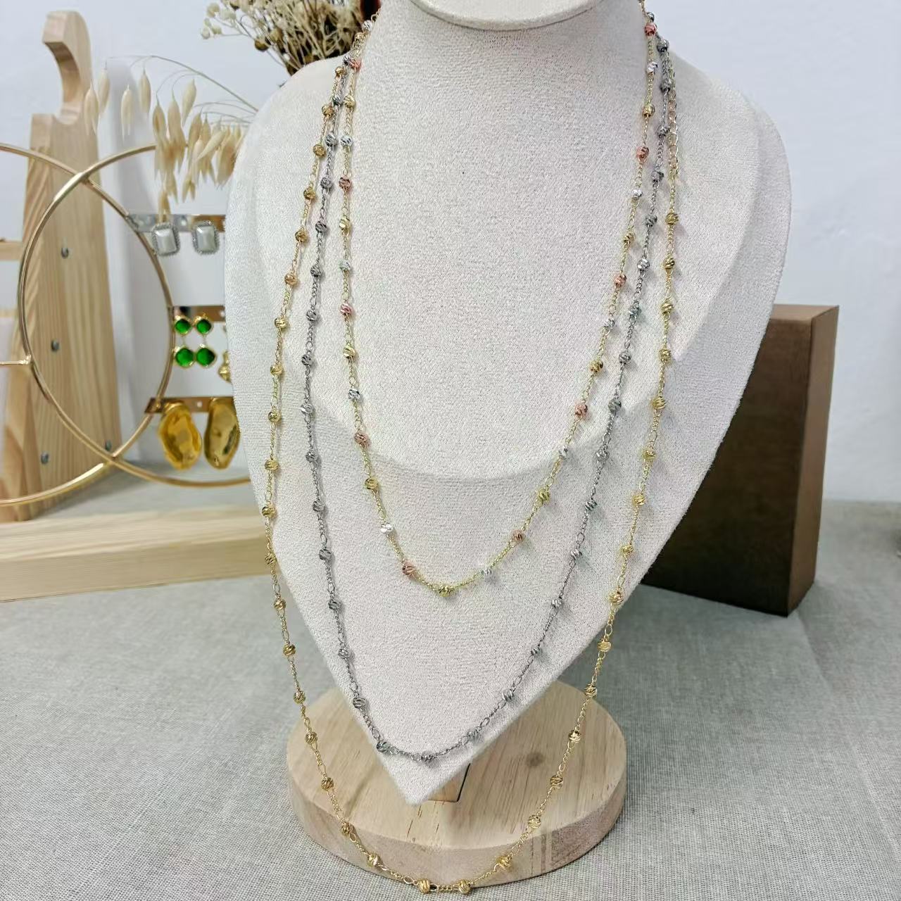 Collana Singola con pepite 3 lunghezze diverse