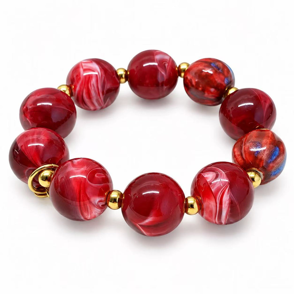 Bracciale elastico con pepite in acciaio inox