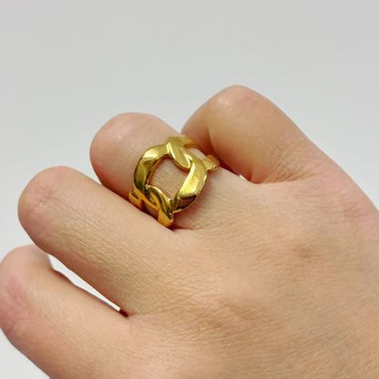 Anello Maglia Aperta – Linee Intrecciate Moderne