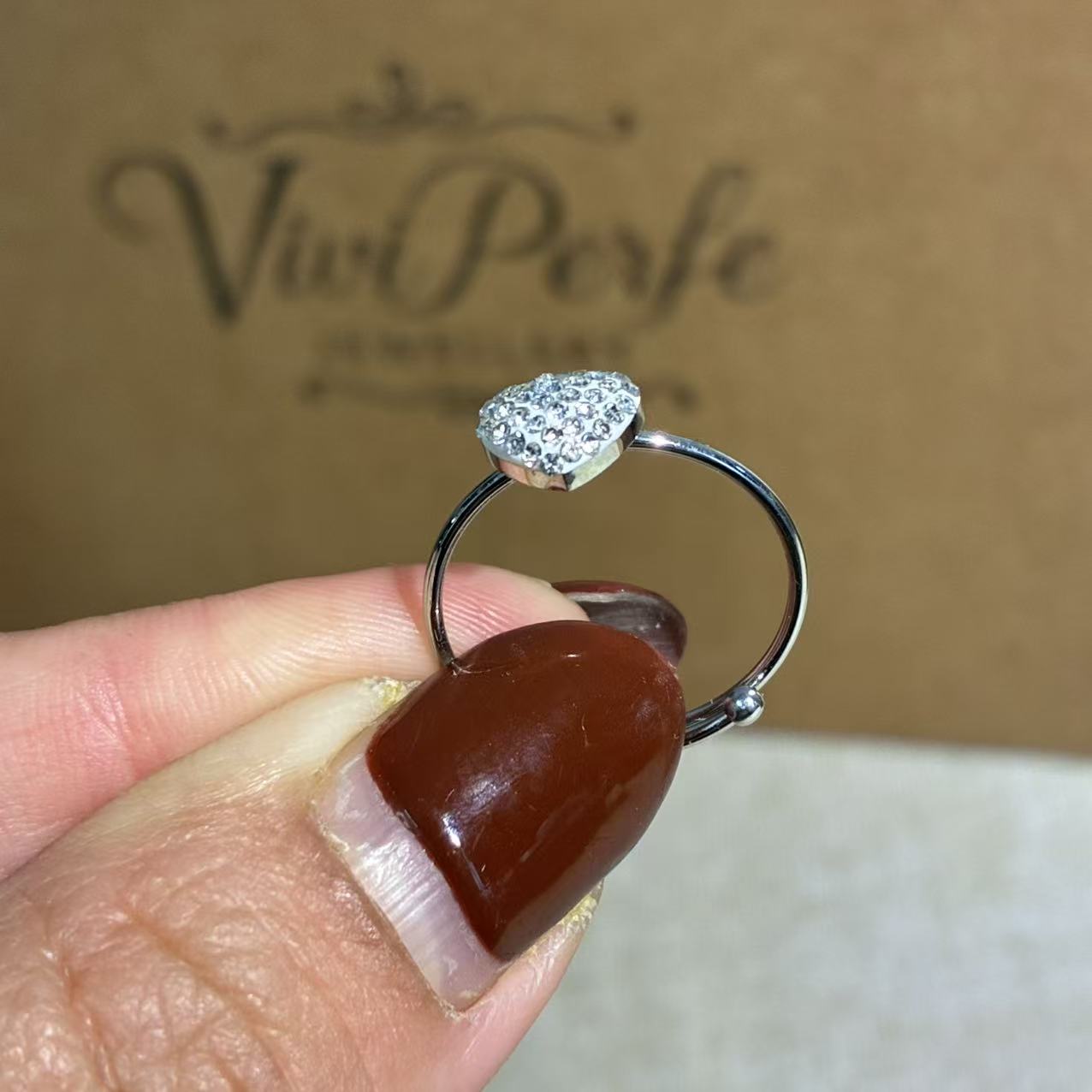 Anello Argento Cuore Pavé di Zirconi