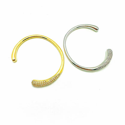 (B156)Bracciale rigido strass in acciaio inox