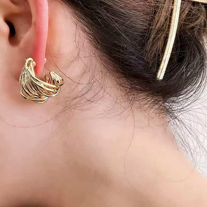 (O220)Orecchini Donna Cerchio Intrecciato