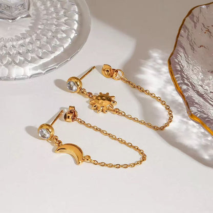 Orecchini Pendenti Sole & Luna – Stile Delicato e Brillante