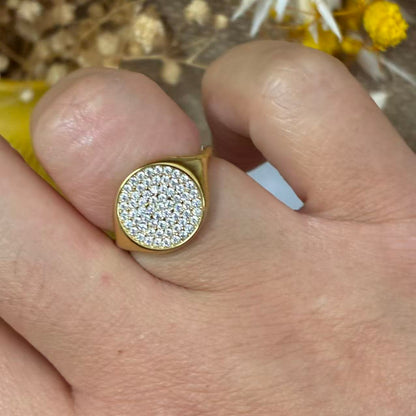 Anello pavé rotondo