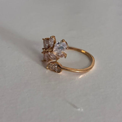 Anello Foglia di Cristallo