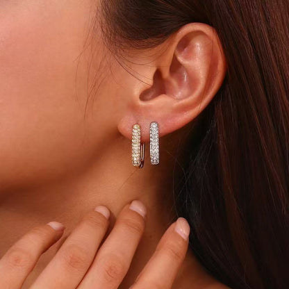 Orecchini rettangolari con zirconi