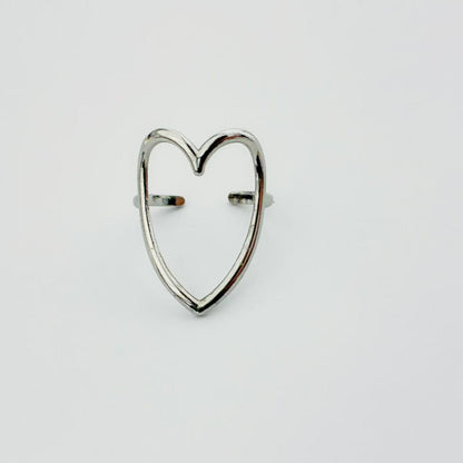 Anello Cuore Contorno Aperto – Stile Leggero e Moderno