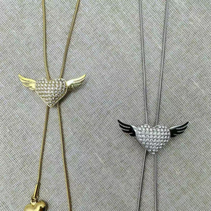 (C308)Collana cuori chevalier con ali