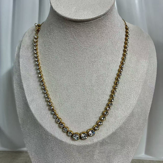 (C045) COLLANA DONNA TENNIS IN ACCIAIO INOX