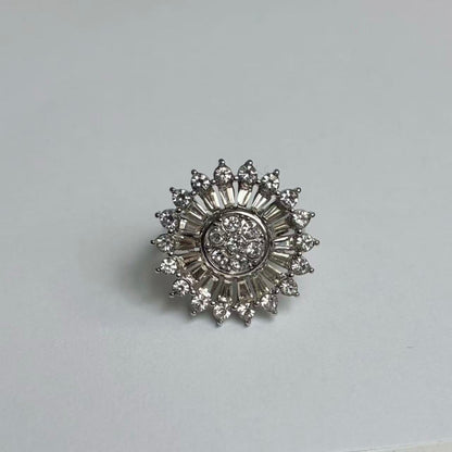 Anello Fiore di Zirconi – Acciaio Inossidabile