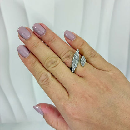 (A140)Anello pave’ regolabile in acciaio inox