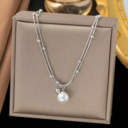 [Offerte] Collana "Luce di Luna" – Doppio Filo con Perla e Micro-Sfere