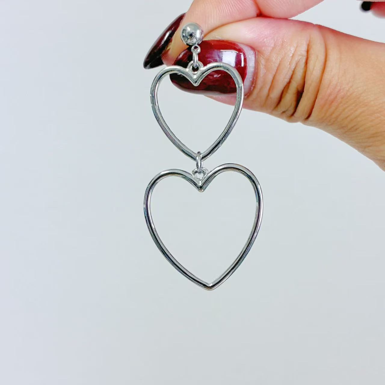 (O208)Orecchini Donna Cuore Cavo