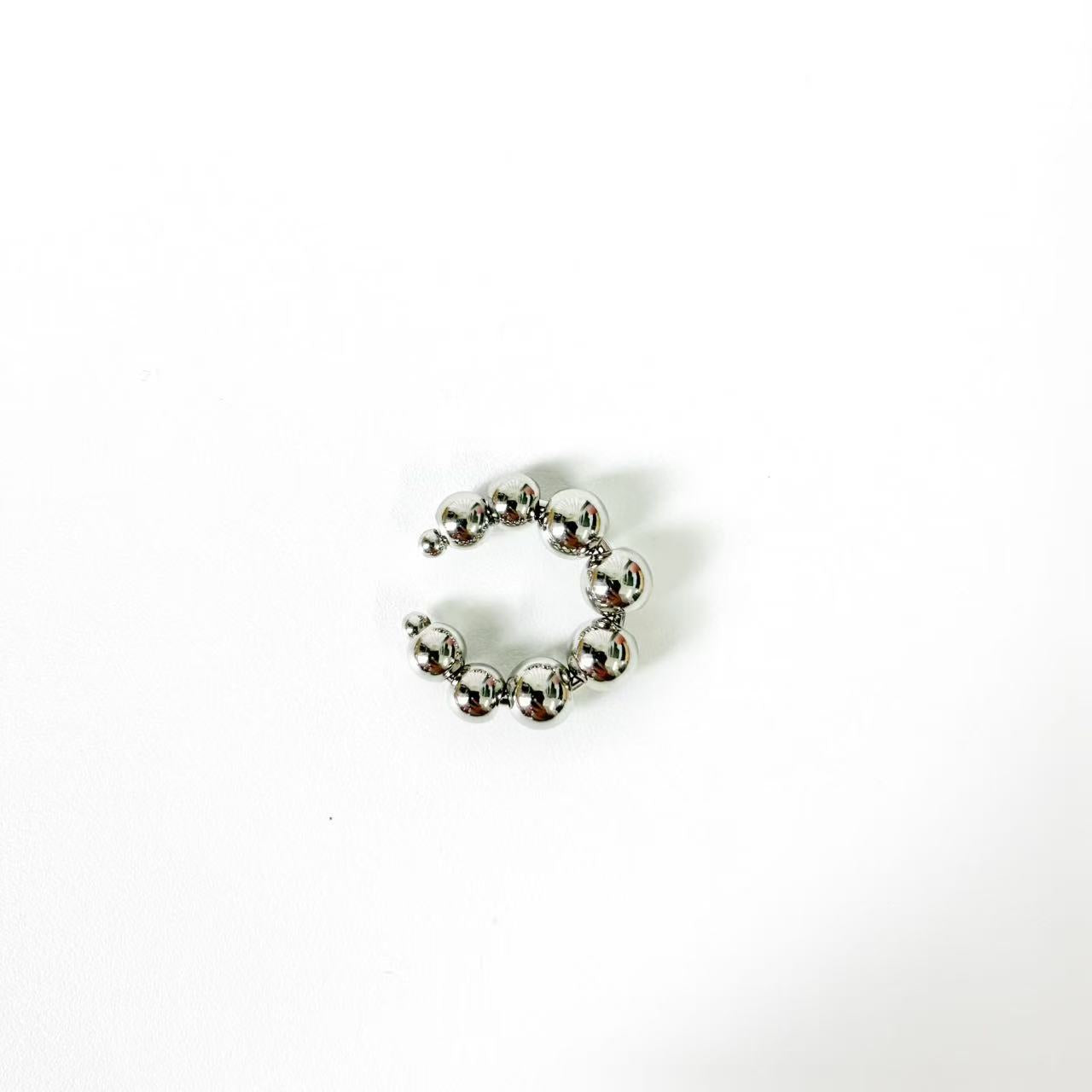 (E5) EAR CUFF ANTISTRESS CON LE SFERE IN ACCIAIO INOX