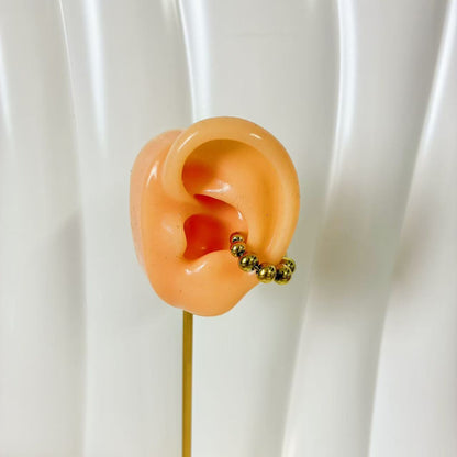 (E5) EAR CUFF ANTISTRESS CON LE SFERE IN ACCIAIO INOX