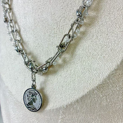 （C052) COLLANA DONNAA 3 IN 1 IN ACCIAIO INOX