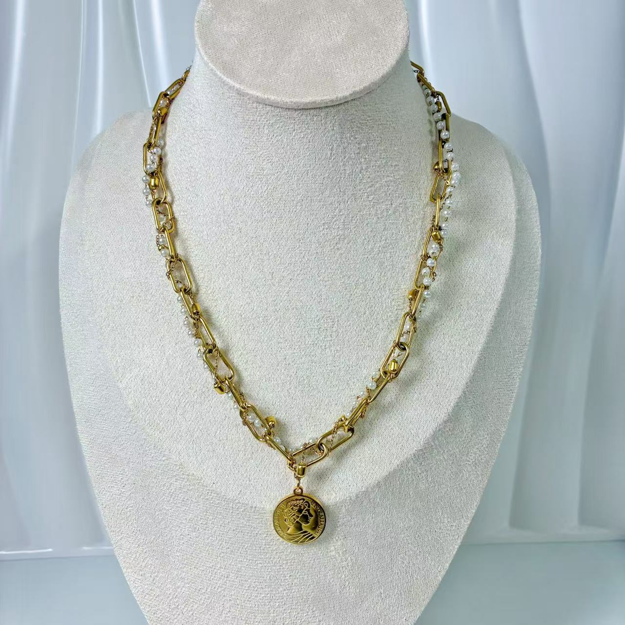 （C052) COLLANA DONNAA 3 IN 1 IN ACCIAIO INOX