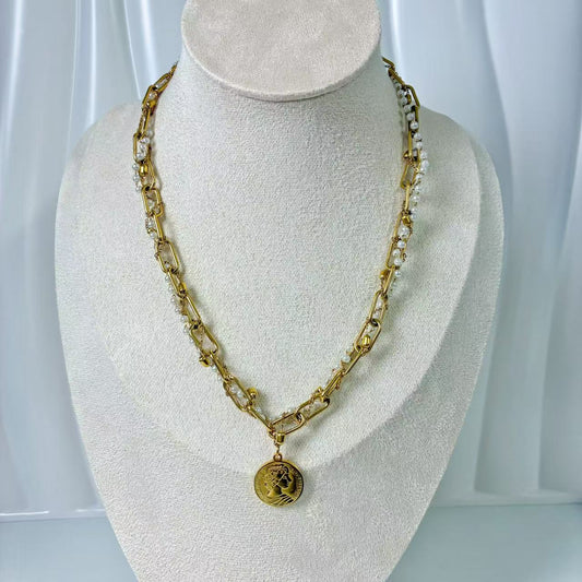 （C052) COLLANA DONNAA 3 IN 1 IN ACCIAIO INOX