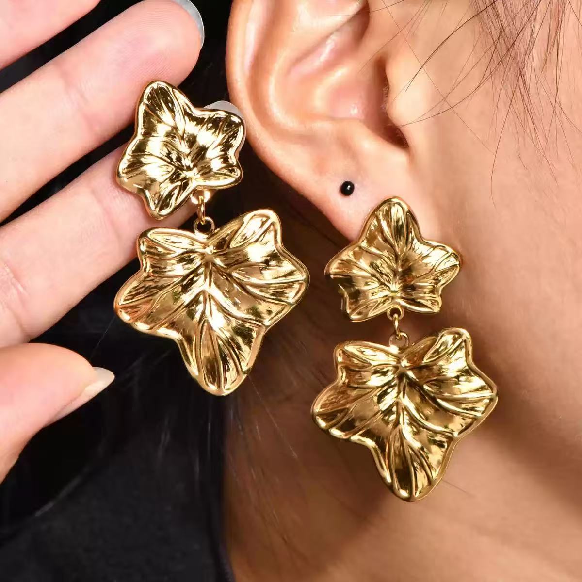 (O236)Orecchini foglie