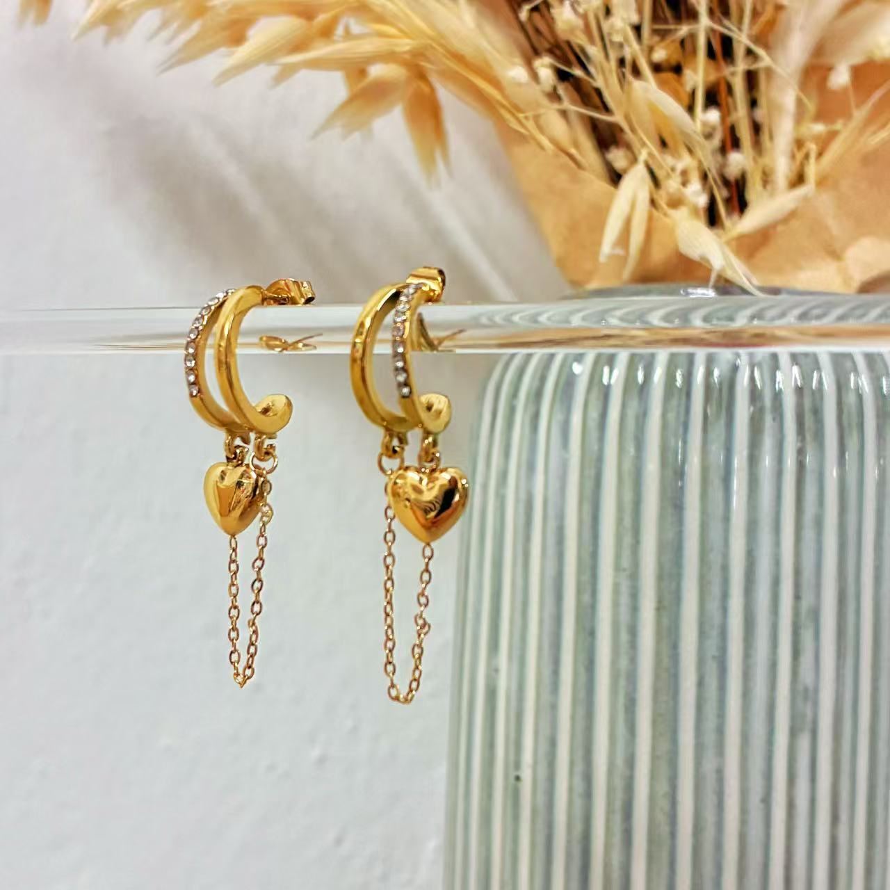 Orecchino Golden Heart