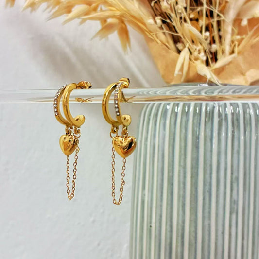 Orecchino Golden Heart