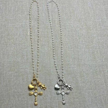 (C346)Collana con ciondoli
