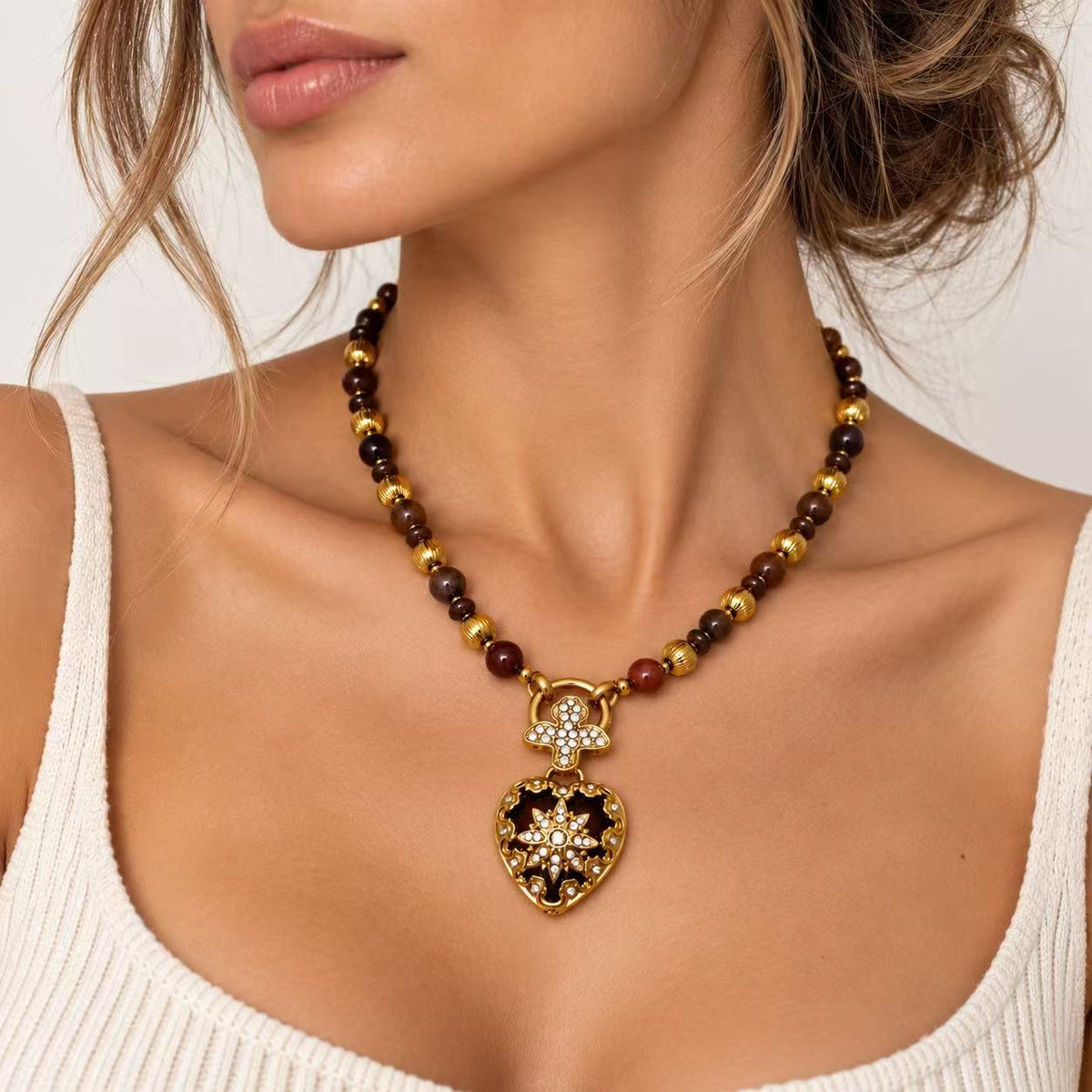 Collana Cuore Solare | 53cm | in acciaio inox