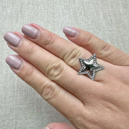 (A170)Anello stella con zirconi