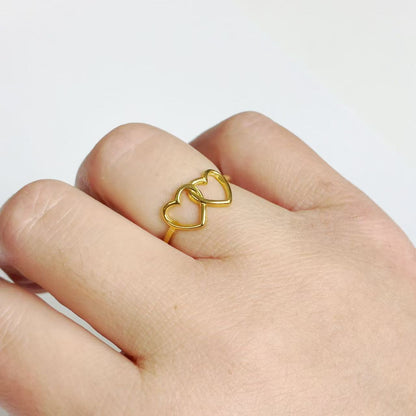 Anello Cuori Intrecciati – Acciaio Inossidabile