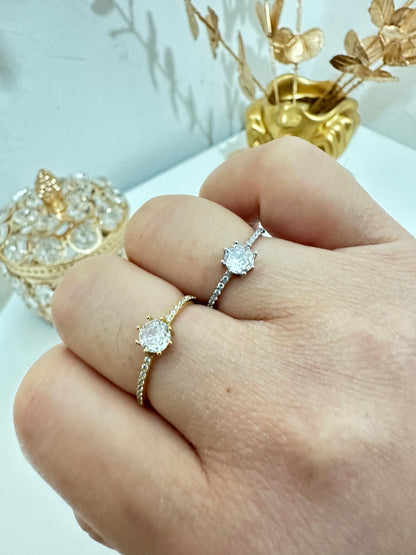 Anello solitario regolabile acciaio inox (A69)