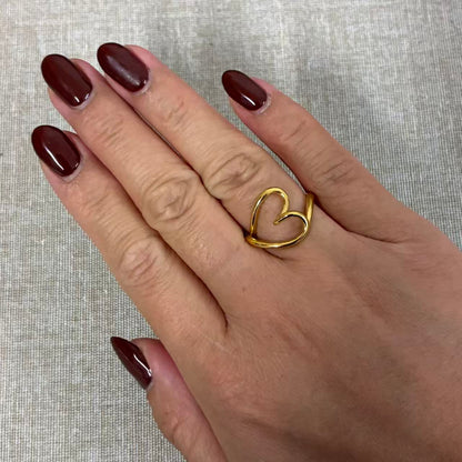 Anello Cuore Minimal – Romantico e Regolabile